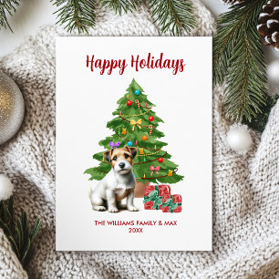 Cartes Pour Fêtes Annuelles Jack Russel Terrier Famille Noël