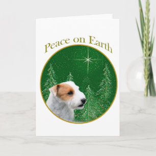 Cartes Pour Fêtes Annuelles Jack Russell Terrier (cassé) Paix