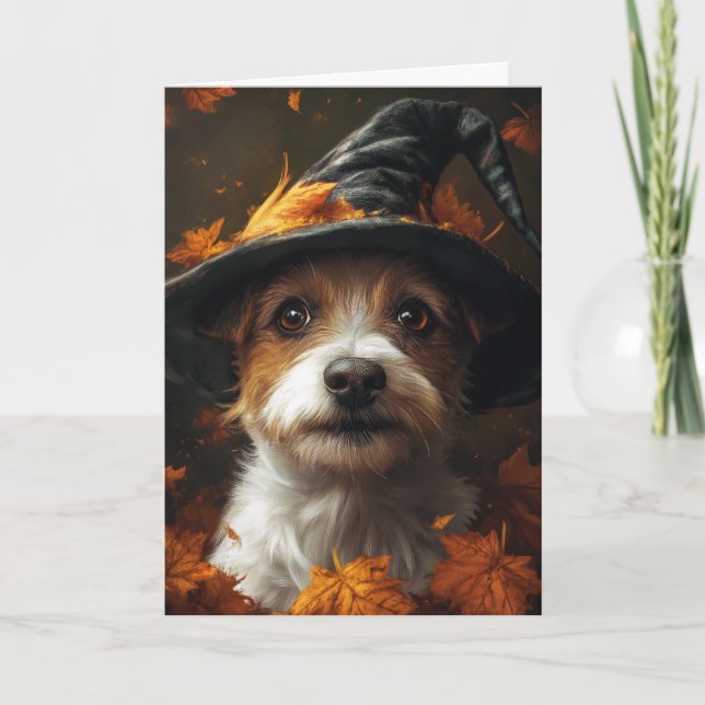 Cartes Pour Fêtes Annuelles Jack Russell Terrier Halloween (Devant)