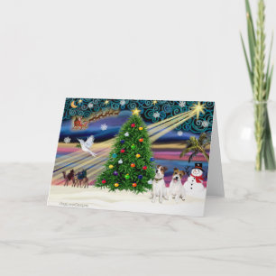 Cartes Pour Fêtes Annuelles Jack Russell Terrier Magie de Noël (deux)