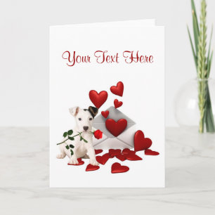 Cartes Pour Fêtes Annuelles Jack Russell Terrier Rouge Rose Valentine Design
