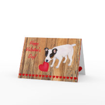 Jack Russell Terrier Valentine Card Wood