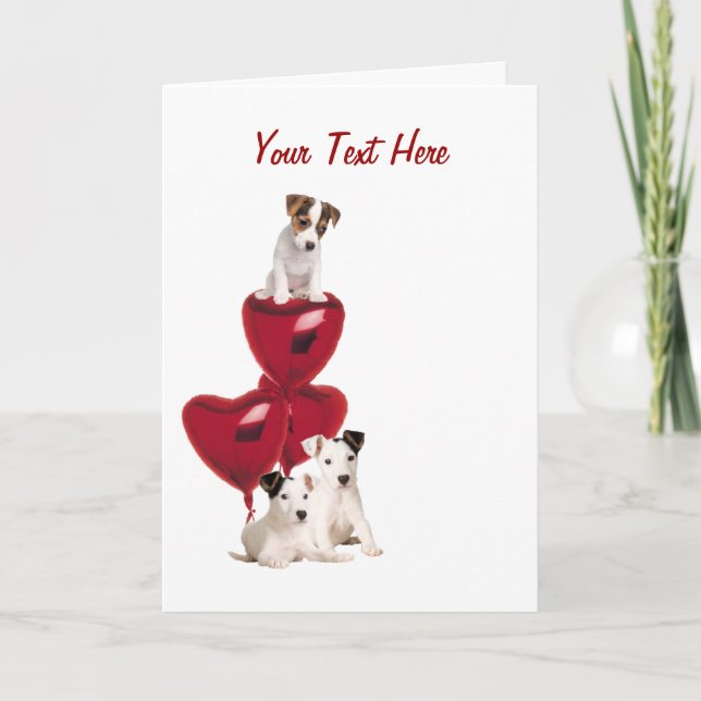 Cartes Pour Fêtes Annuelles Jack Russell Terrier Vraiment mignon Valentine Des (Devant)