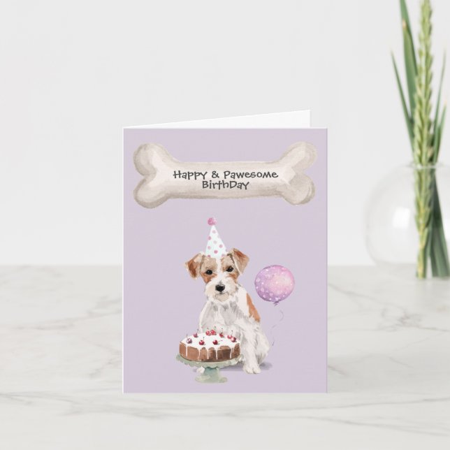 Cartes Pour Fêtes Annuelles Jack Russell Wire Haired Anniversaire (Devant)