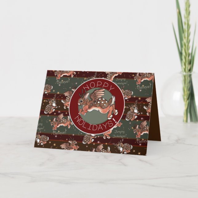 Cartes Pour Fêtes Annuelles Jackalope Hoppy Holidays (Devant)