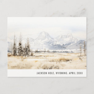 Cartes Pour Fêtes Annuelles Jackson Hole Wyoming Paysage aquarelle Voyage