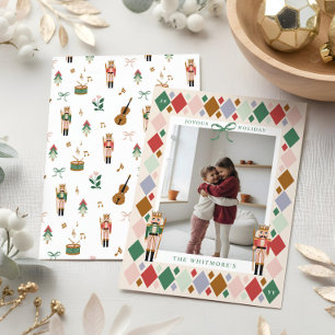 Cartes Pour Fêtes Annuelles Jacquard de noisette moderne Diamant Motif Photo