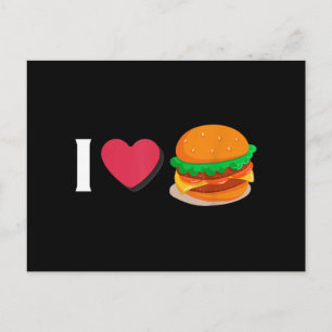 Cartes Pour Fêtes Annuelles J'adore Burger Cheeseburger Manger Malsain