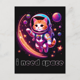Cartes Pour Fêtes Annuelles J'ai besoin d'un chat spatial