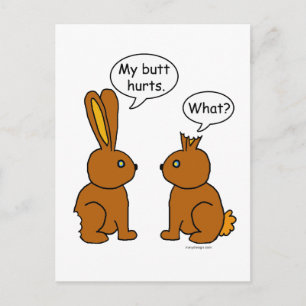 Cartes Pour Fêtes Annuelles J'Ai Blessé Le Mur ! - Quoi ? Lapin Bunny