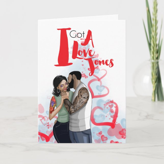 Cartes Pour Fêtes Annuelles J'Ai Un Love Jones (Devant)