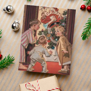 Cartes Pour Fêtes Annuelles J'ai vu maman embrasser le Père Noël Personnalisé 