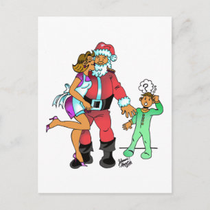 Cartes Pour Fêtes Annuelles J'ai vu maman embrasser le santa claus