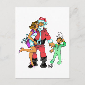 Cartes Pour Fêtes Annuelles J'ai vu maman embrasser le santa claus
