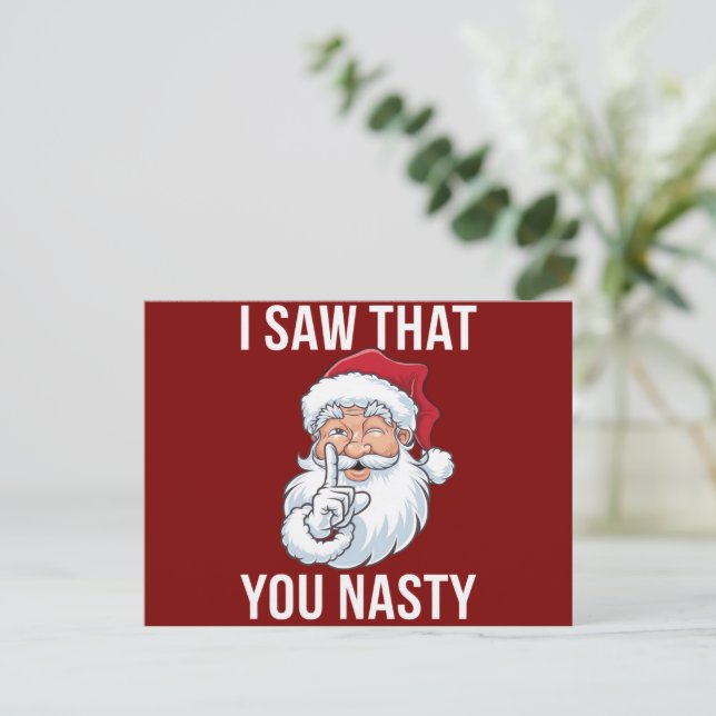 Cartes Pour Fêtes Annuelles J'Ai Vu Que Vous Nasty Drôle Noël Hilariant (Debout devant)