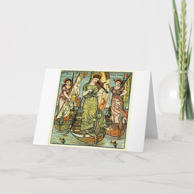 Cartes Pour Fêtes Annuelles J'Ai Vu Trois Navires (Devant)