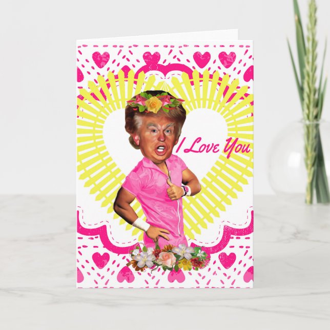 Cartes Pour Fêtes Annuelles j'aime donald trump (Devant)