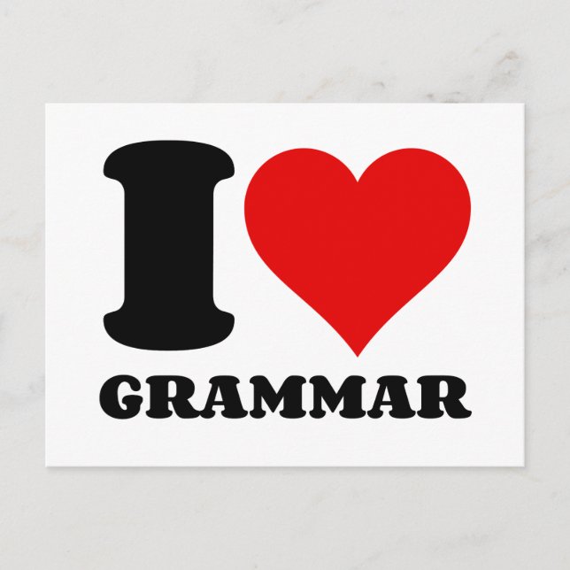 CARTES POUR FÊTES ANNUELLES J'AIME GRAMMAR (Devant)