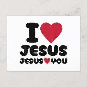 Cartes Pour Fêtes Annuelles J'aime Jésus et Jésus t'aime chrétien