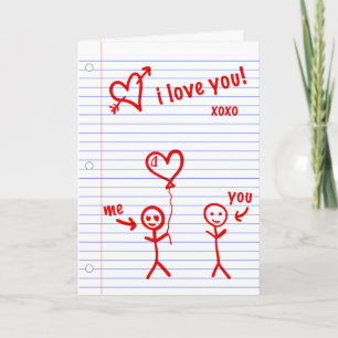 Cartes Pour Fêtes Annuelles j'aime les croquis sur papier de cahier