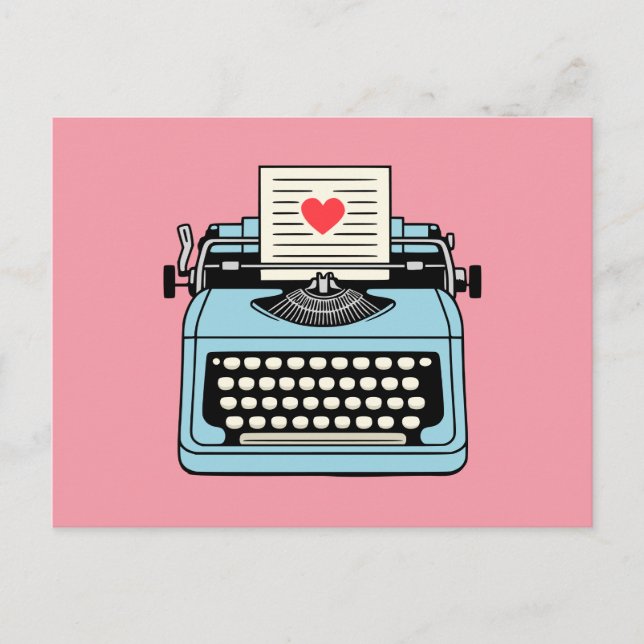 Cartes Pour Fêtes Annuelles J'aime ma machine à écrire (Devant)