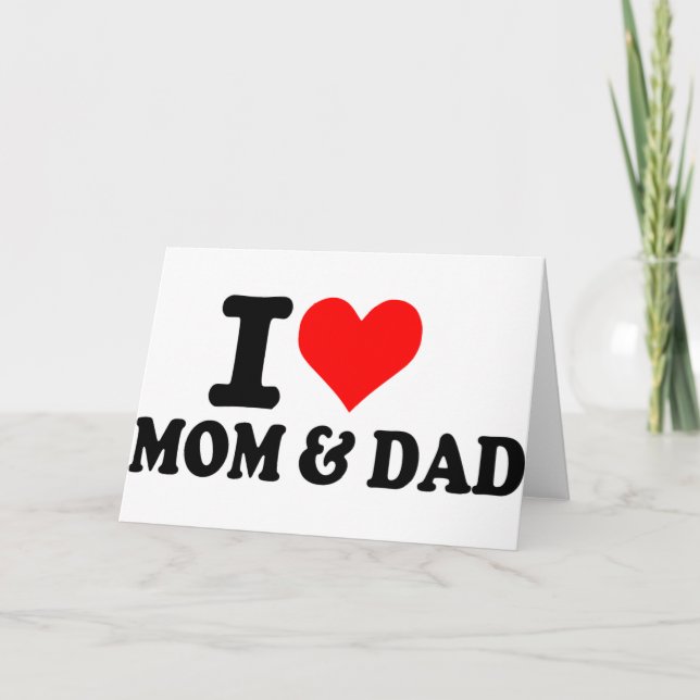 Cartes Pour Fêtes Annuelles J'aime maman et papa (Devant)