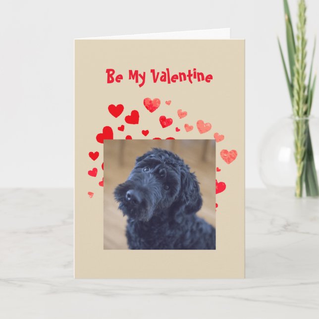 Cartes Pour Fêtes Annuelles J'Aime Mignonne Chien Noir Valentine (Devant)