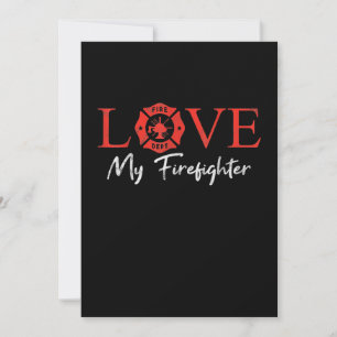 Cartes Pour Fêtes Annuelles J'aime mon épouse pompier pompier couple petite am