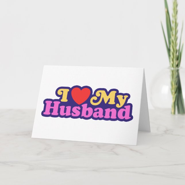 Cartes Pour Fêtes Annuelles J'Aime Mon Mari (Devant)