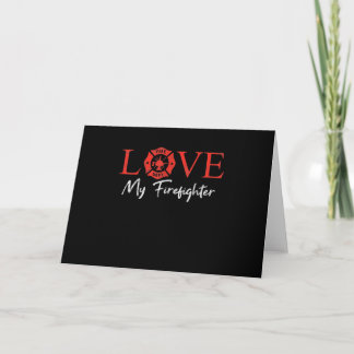 Cartes Pour Fêtes Annuelles J'aime mon pompier femme mariée petite amie couple