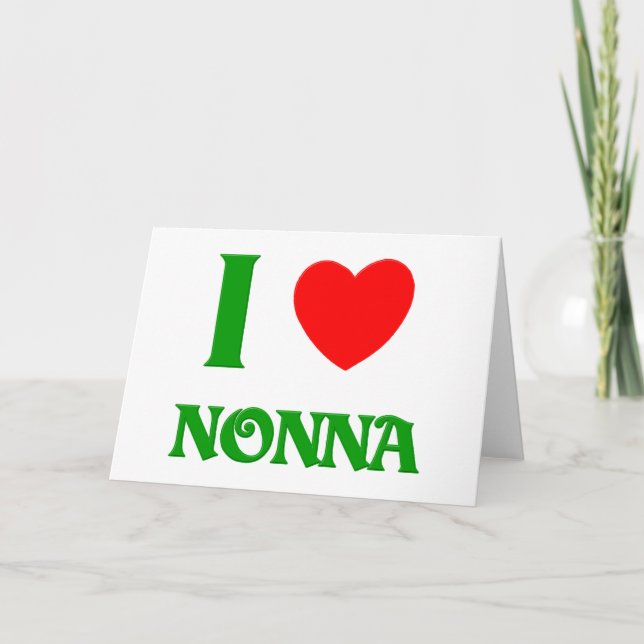 Cartes Pour Fêtes Annuelles J'aime Nonna (Devant)