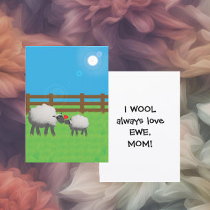 CARTES POUR FÊTES ANNUELLES J'AIME TOUJOURS MA MÈRE LA BREBIS