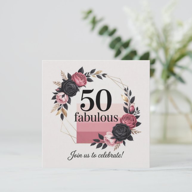 Cartes Pour Fêtes Annuelles Jalon 50e anniversaire Message réfléchi (Debout devant)