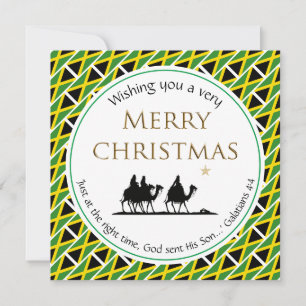 Cartes Pour Fêtes Annuelles JAMAICA FLAG Trois hommes sages Noël jamaïcain