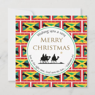 Cartes Pour Fêtes Annuelles JAMAICA GRENADA Double Drapeau Trois Hommes Sages 
