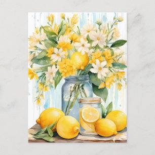 Cartes Pour Fêtes Annuelles Jar à fleurs de citron d'été
