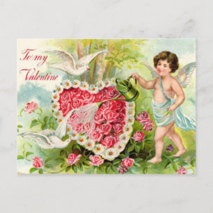 Cartes Pour Fêtes Annuelles Jardin Avec Cupide