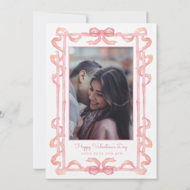 Cartes Pour Fêtes Annuelles Jardin de bambou rose Valentine Photo (Devant)