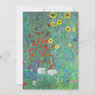 Cartes Pour Fêtes Annuelles Jardin de ferme avec tournesols de Gustav Klimt