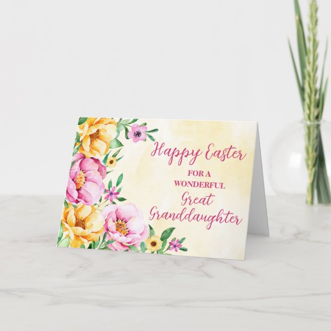 Cartes Pour Fêtes Annuelles Jardin de printemps Grande petite-fille Joyeux Pâq (Devant)