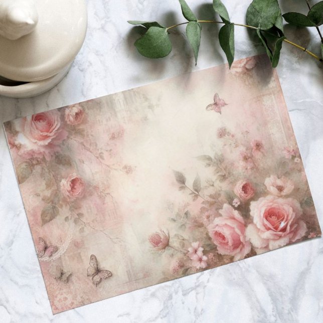 Cartes Pour Fêtes Annuelles Jardin de roses blanches, Découpage (Créateur téléchargé)