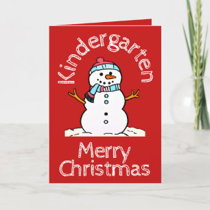 Cartes Pour Fêtes Annuelles Jardin d'enfants Snowman Activité de Noël Rouge