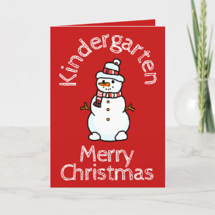 Cartes Pour Fêtes Annuelles Jardin d'enfants Snowman Activité de Noël Rouge