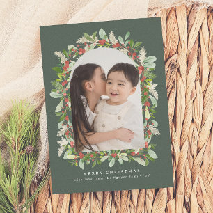 Cartes Pour Fêtes Annuelles Jardin d'hiver   Arc vert Noël 1 Photo