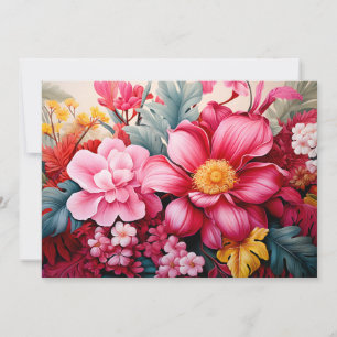Cartes Pour Fêtes Annuelles Jardin floral tropical rose exotique