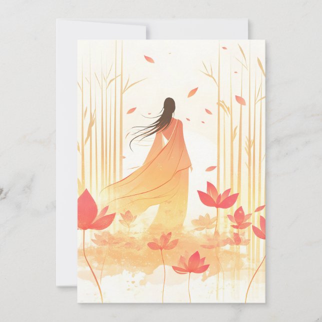 Cartes Pour Fêtes Annuelles Jardin Serene Blossom Lotus (Devant)