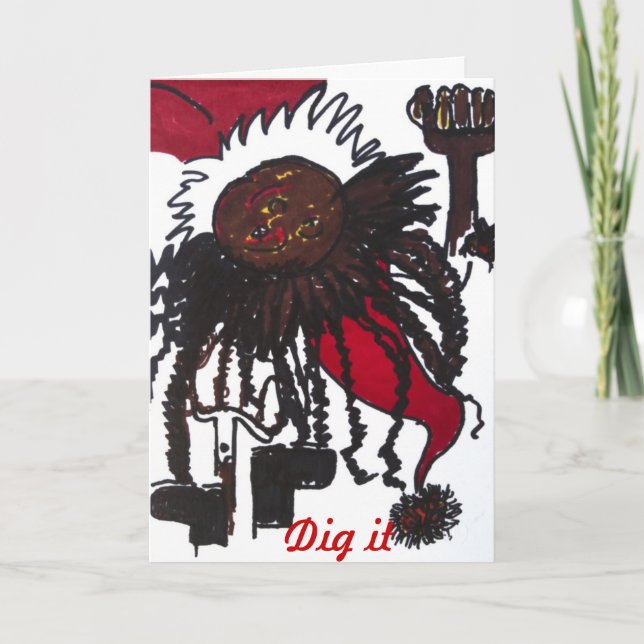 Cartes Pour Fêtes Annuelles Jardinier de Père Noël (Devant)