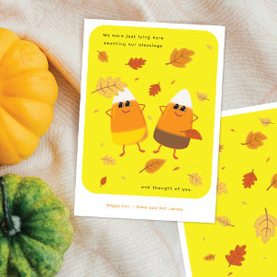 Cartes Pour Fêtes Annuelles Jaune Couple de maïs sucré mélangé Automne