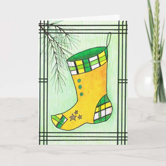 Cartes Pour Fêtes Annuelles Jaune Hanbok Noël Stocker (Devant)