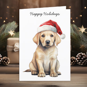 Cartes Pour Fêtes Annuelles Jaune Labrador Personnalisé Amoureux des chiens No